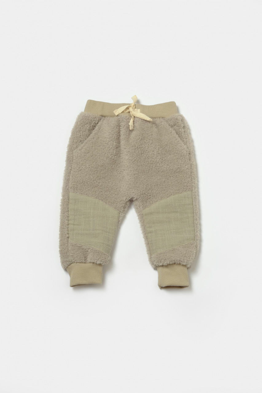 Set bluza cu buzunar si pantaloni Ursulet, Winter muselin, 100% bumbac dublat - , BabyCosy